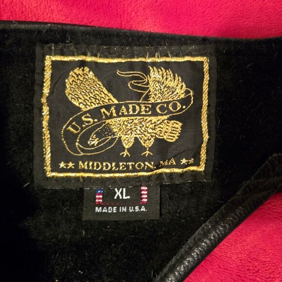 U.S. Made Co Black Leather Chaps Motorcycle Adjustable Waist Size XL Side Zip - Picture 3 of 7